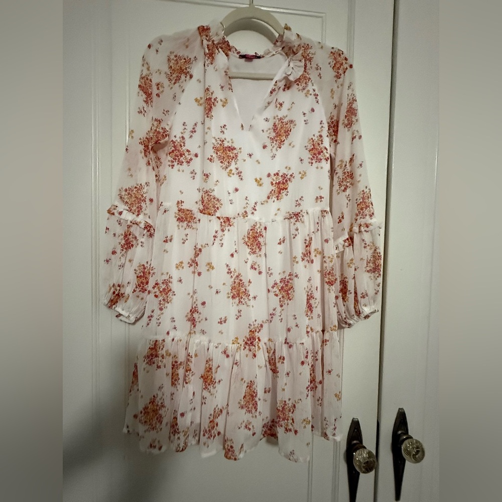 Vince Camuto Floral Tiered Chiffon Dress